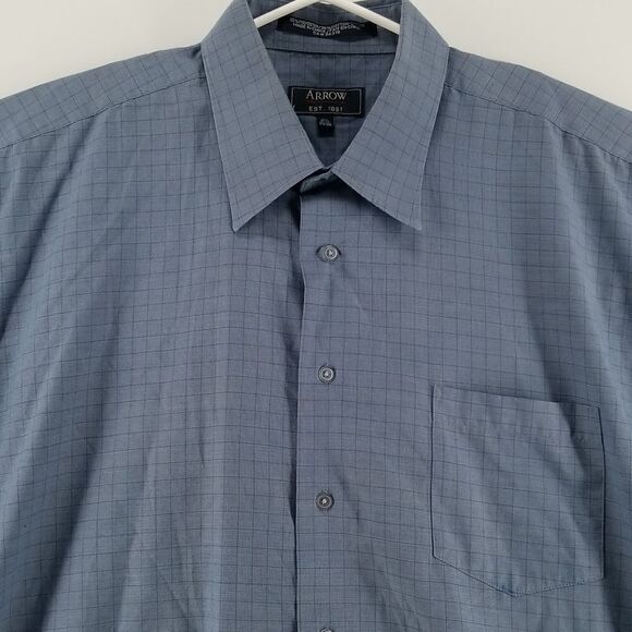 🎁5/$25  Arrow Shirt Men's Size 17 1/2 34/35 Long Sleeve Full Button Casual - Picture 2 of 11